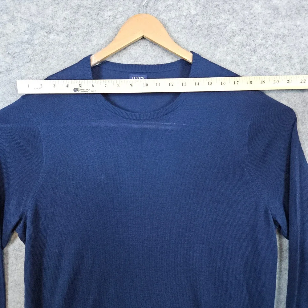 J Crew Men's Blue Round Neck Pullover Sweater Size‎ XL Merino Wool/Acrylic Blend